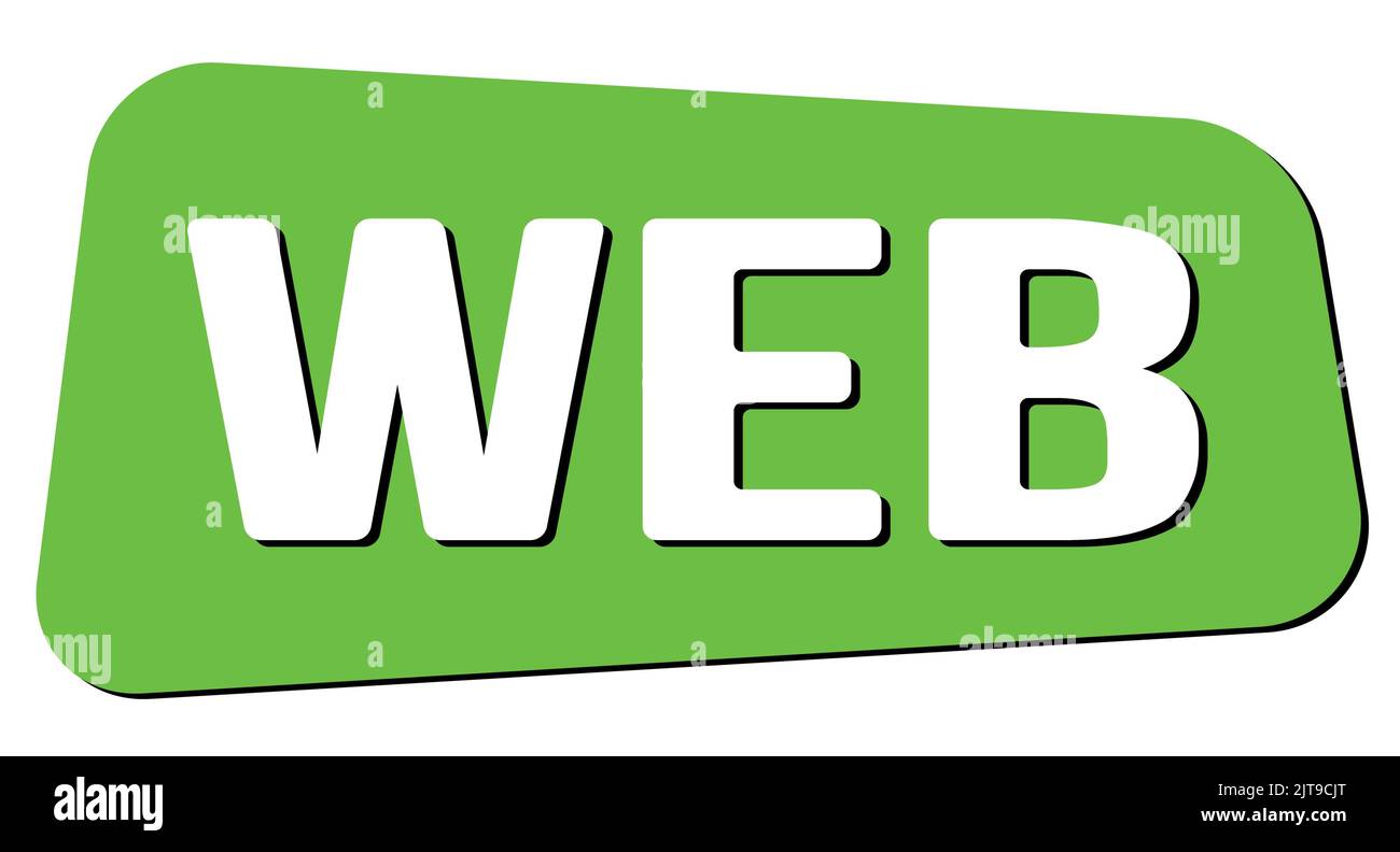 Texte WEB inscrit sur le timbre trapèze vert. Banque D'Images