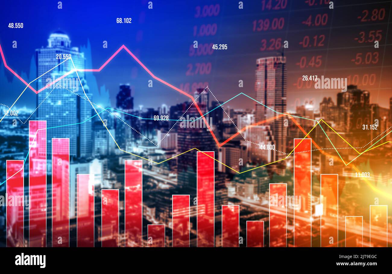 Les indicateurs numériques et les graphiques en déclin d'un krach