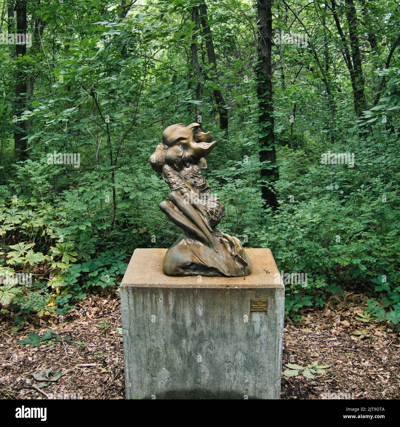 La sculpture de « rêve de Silvery » à l'arboretum d'Overland Park, dans le Kansas Banque D'Images