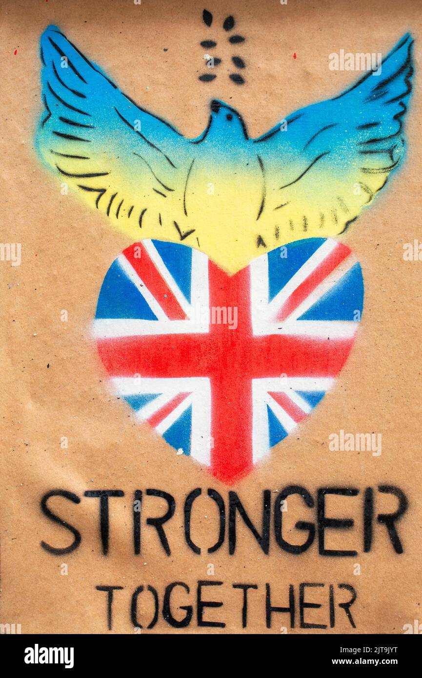 L'art de la rue à Londres Bricklane plus fort ensemble Banque D'Images