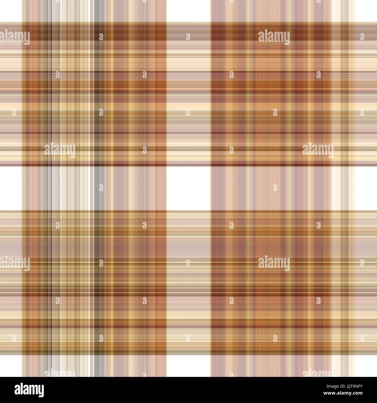 Tissu écossais blanc forêt à motif sans couture. Motif écossais de forêt automnale ton sur ton avec texture organique. Arrière-plan de bande orange pour papier peint rugueux. Banque D'Images