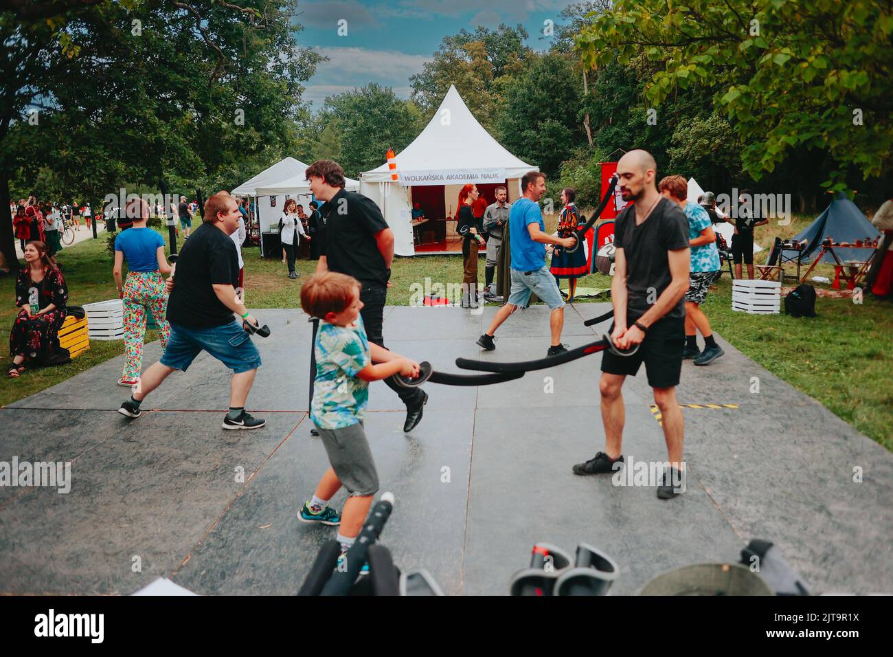 Wroclaw, Wroclaw, Pologne. 27th août 2022. Un grand festival de fantaisie a eu lieu à WrocÅ‚aw. Au château de Lešnica, un groupe de fans se sont réunis pour s'amuser dans l'atmosphère de leurs films et contes de fées préférés. (Credit image: © Krzysztof Zatycki/ZUMA Press Wire) Banque D'Images