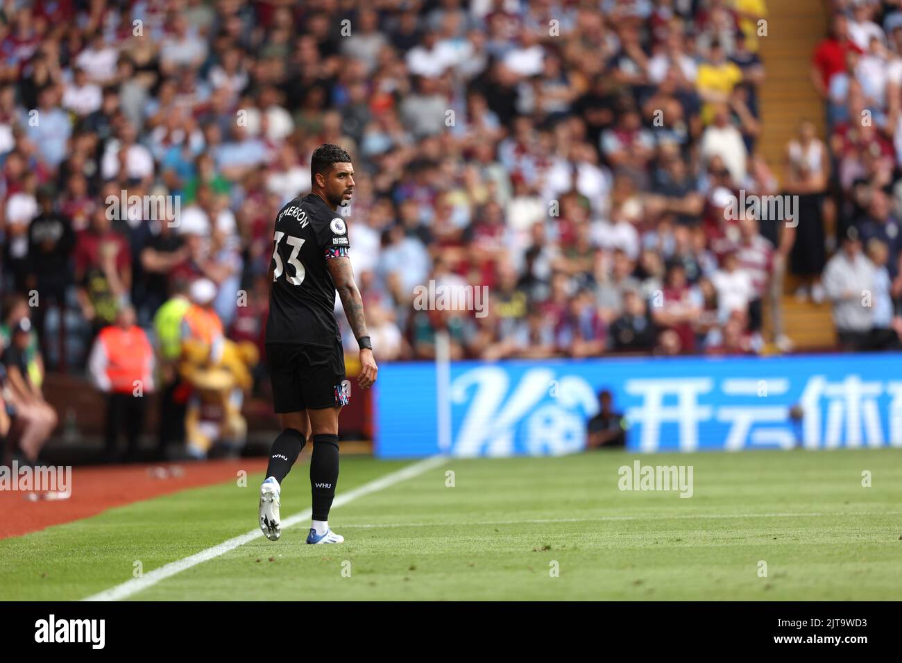 Birmingham, Royaume-Uni. 28th août 2022. Emerson (WHU) au match Aston Villa v West Ham United EPL, à Villa Park, Birmingham, Royaume-Uni sur 28 août 2022. Crédit : Paul Marriott/Alay Live News Banque D'Images
