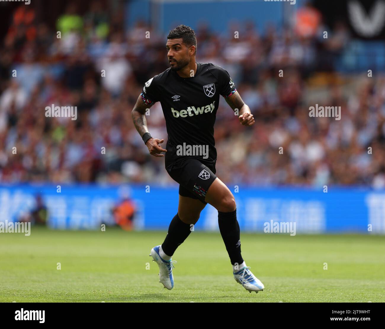 Birmingham, Royaume-Uni. 28th août 2022. Emerson (WHU) au match Aston Villa v West Ham United EPL, à Villa Park, Birmingham, Royaume-Uni sur 28 août 2022. Crédit : Paul Marriott/Alay Live News Banque D'Images