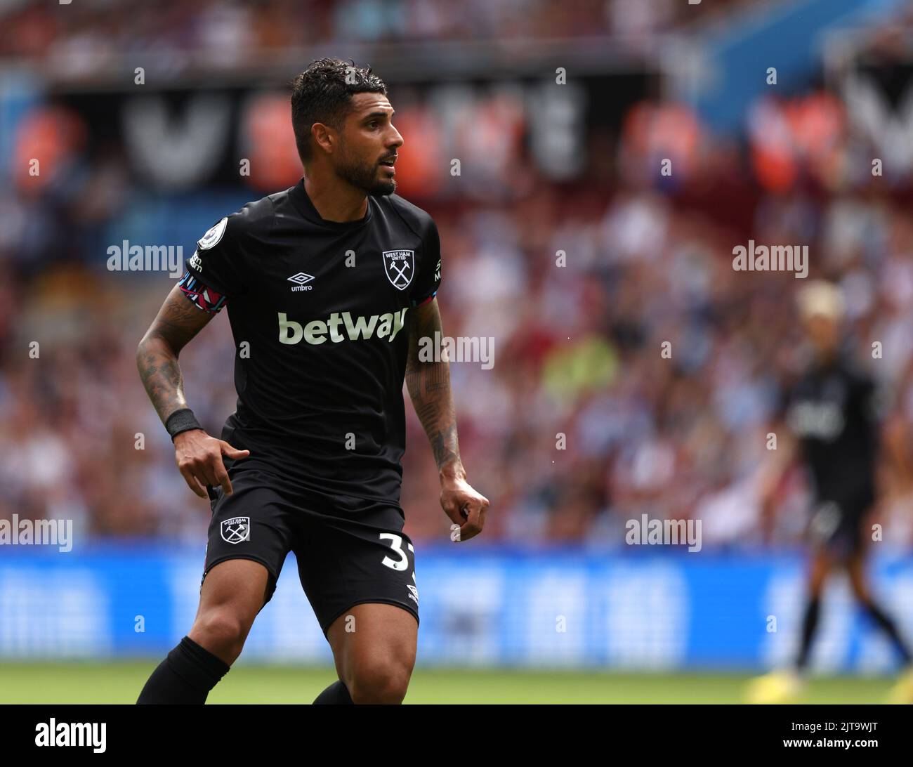 Birmingham, Royaume-Uni. 28th août 2022. Emerson (WHU) au match Aston Villa v West Ham United EPL, à Villa Park, Birmingham, Royaume-Uni sur 28 août 2022. Crédit : Paul Marriott/Alay Live News Banque D'Images