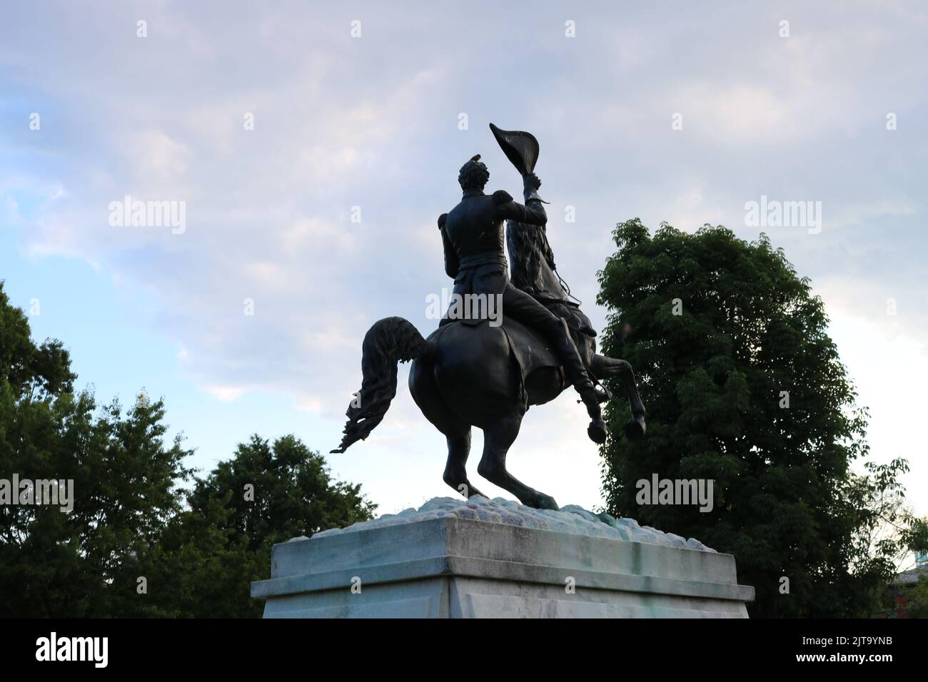 Statue du général Andrew Jackson à Washington, D.C., États-Unis. Banque D'Images
