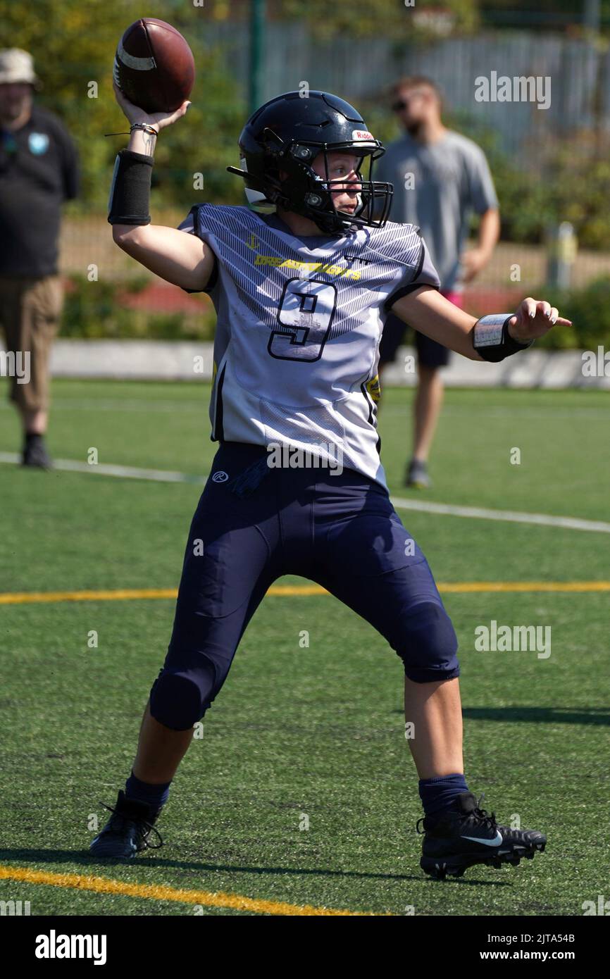 Cardiff Valkyries et Portsmouth Dreadnoughts, National Women's American football League Banque D'Images