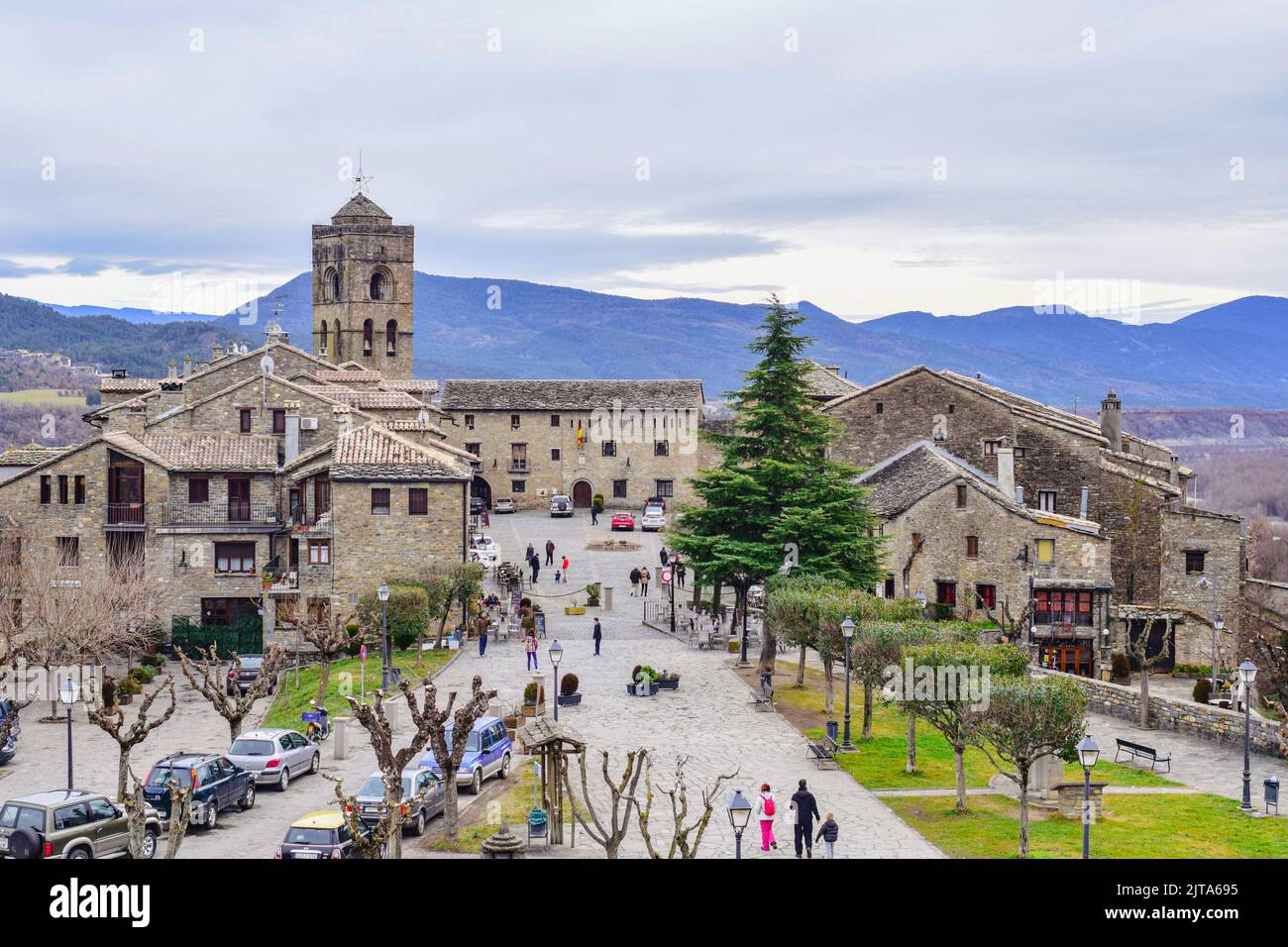 Village médiéval d'Ainsa, l'un des plus beaux endroits d'Espagne, Huesca Banque D'Images