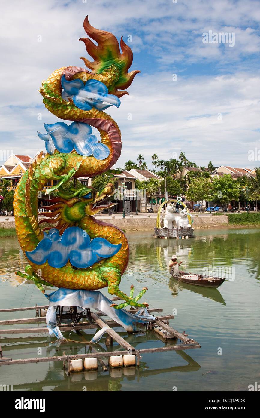 Vietnam, le centre-ville de Hoi an. Banque D'Images