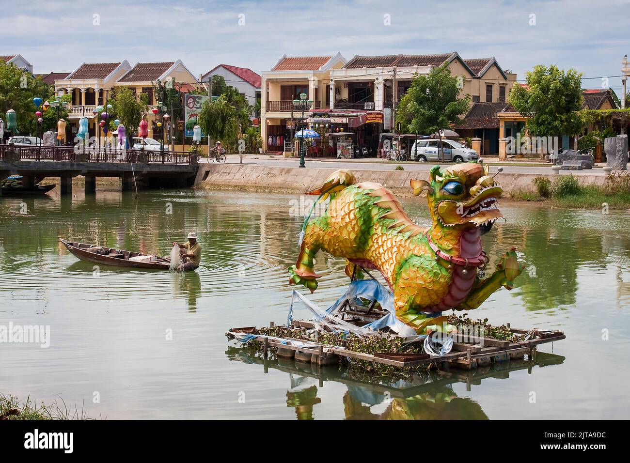 Vietnam, le centre-ville de Hoi an. Banque D'Images
