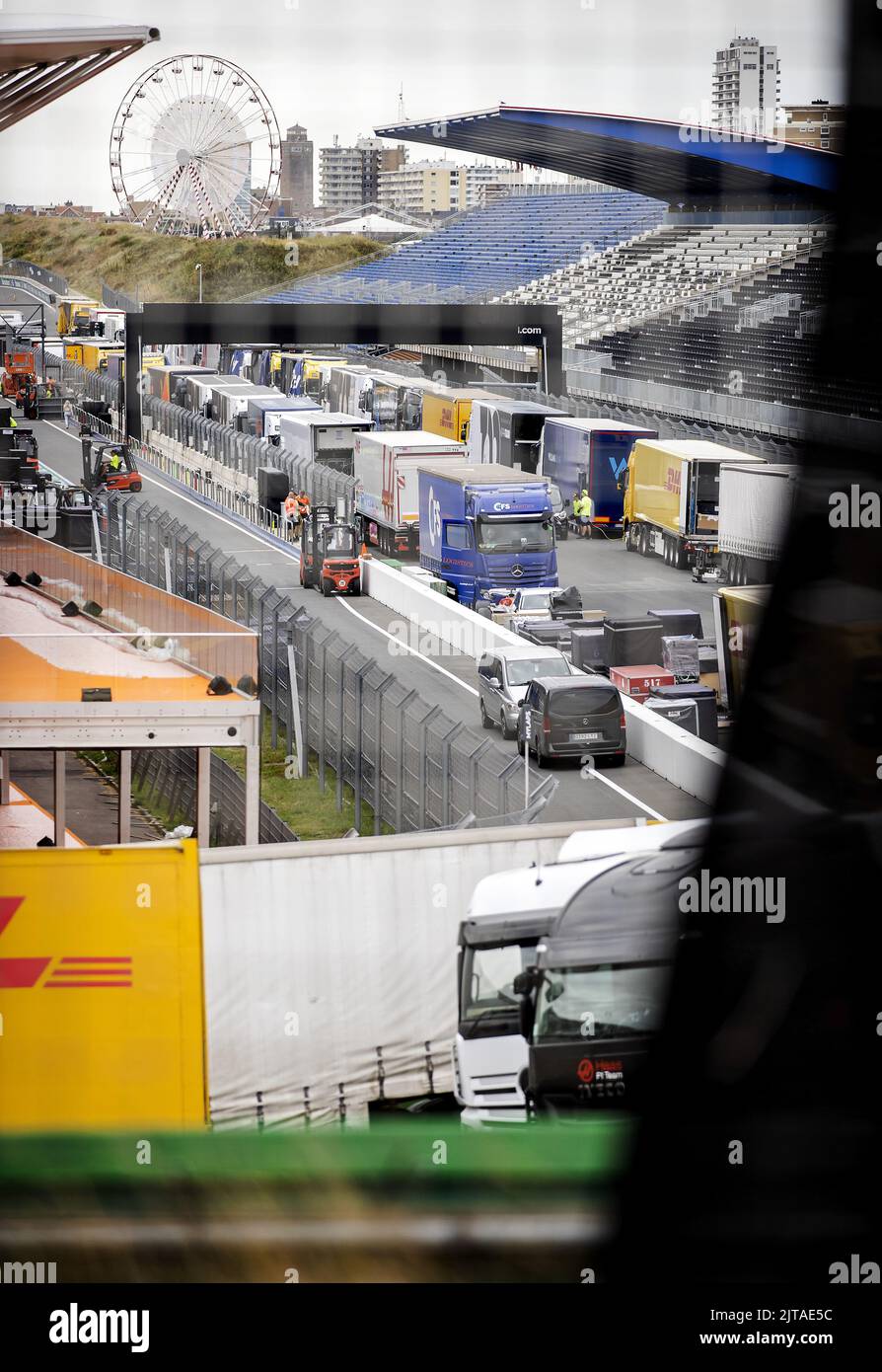 ZANDVOORT - les équipes de Formule 1 arrivent au circuit Zandvoort où se tiendra le Grand Prix de Formule 1 le week-end prochain. KOEN VAN WEEL Banque D'Images