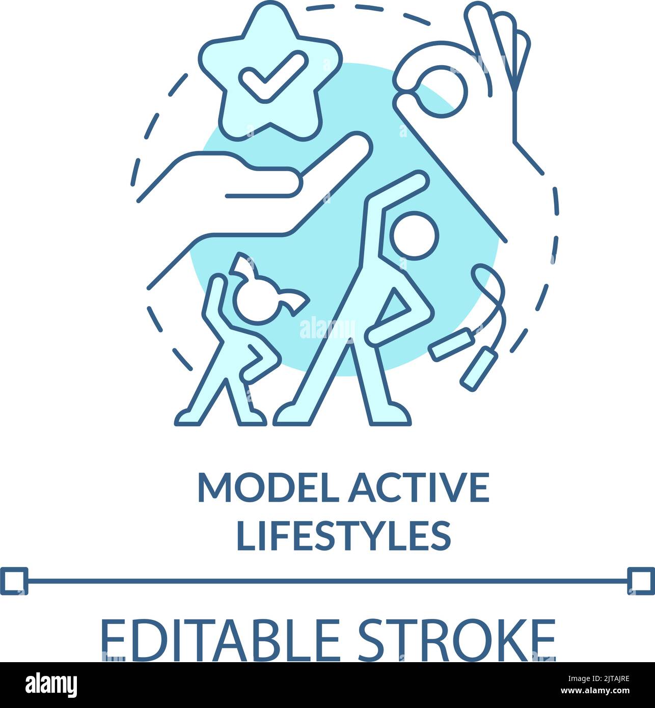 Model active Lifestyles turquoise concept Icon Illustration de Vecteur