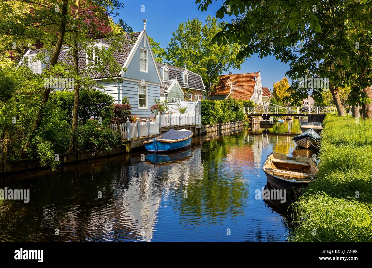 Broek in Waterland est un beau village hollandais situé entre Amsterdam et Volendam. Banque D'Images