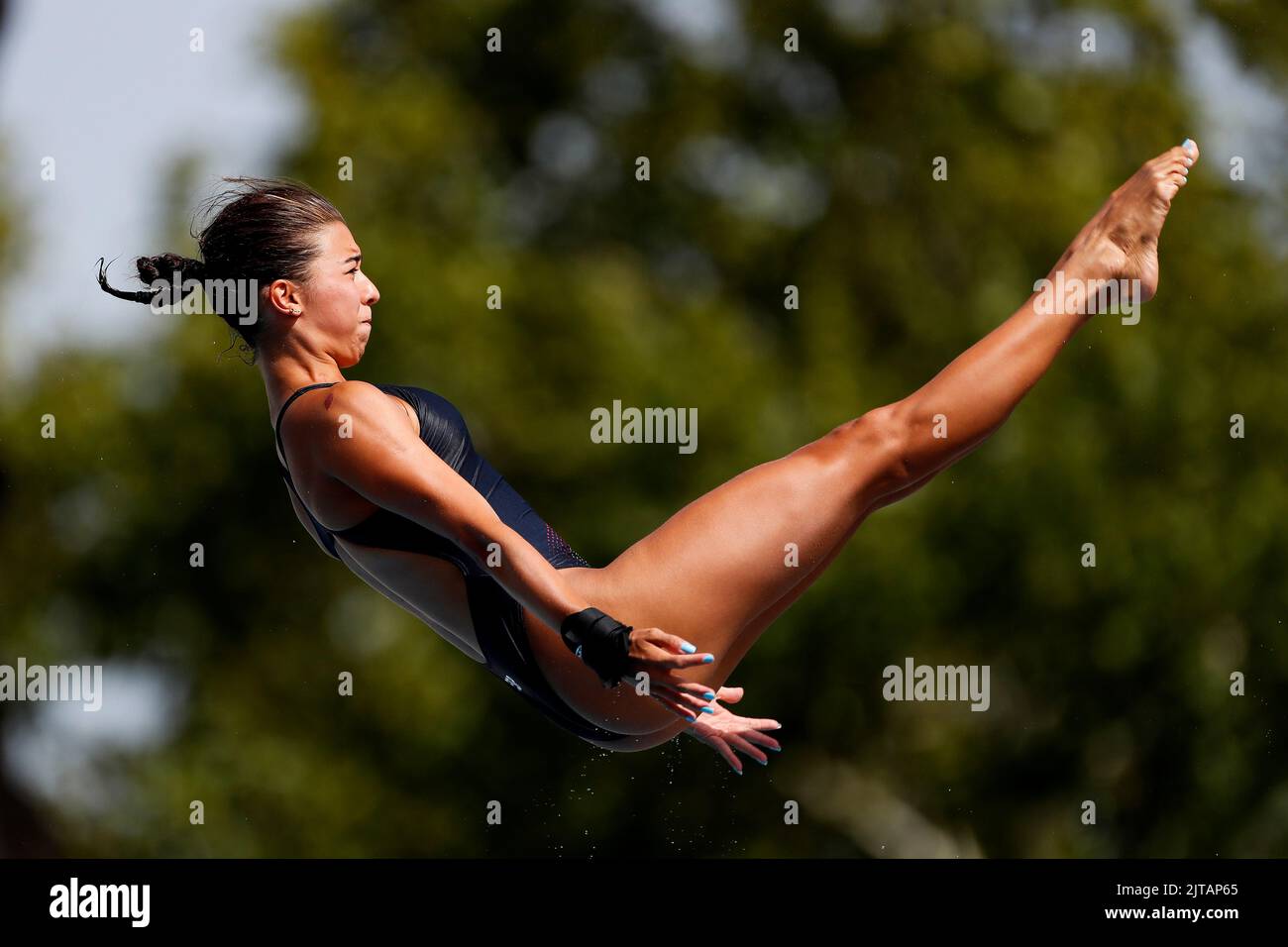 Rome, Italie, 17th août 2022. Valeria Antolino Pacheco d'Espagne participe à la plate-forme préliminaire des femmes au septième jour des Championnats d'athlétisme européens au parc Foro Italico à Rome, en Italie. 17 août 2022. Crédit : Nikola Krstic/Alay Banque D'Images