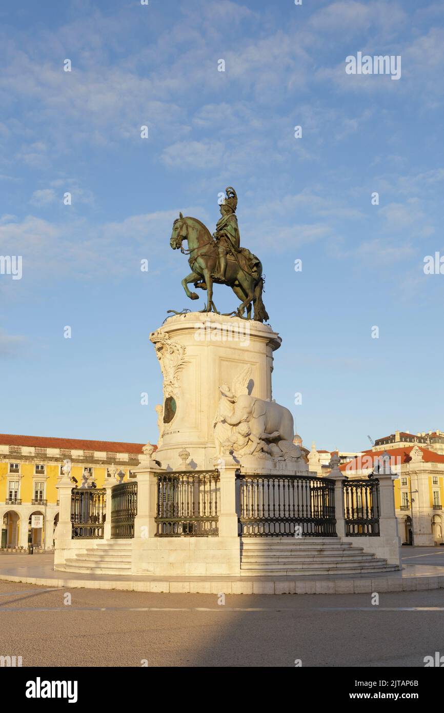 Statue du roi José I par Machado de Castro, Lisbonne, Portugal Banque D'Images