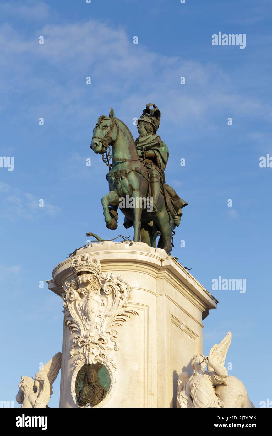 Statue du roi José I par Machado de Castro, Lisbonne, Portugal Banque D'Images