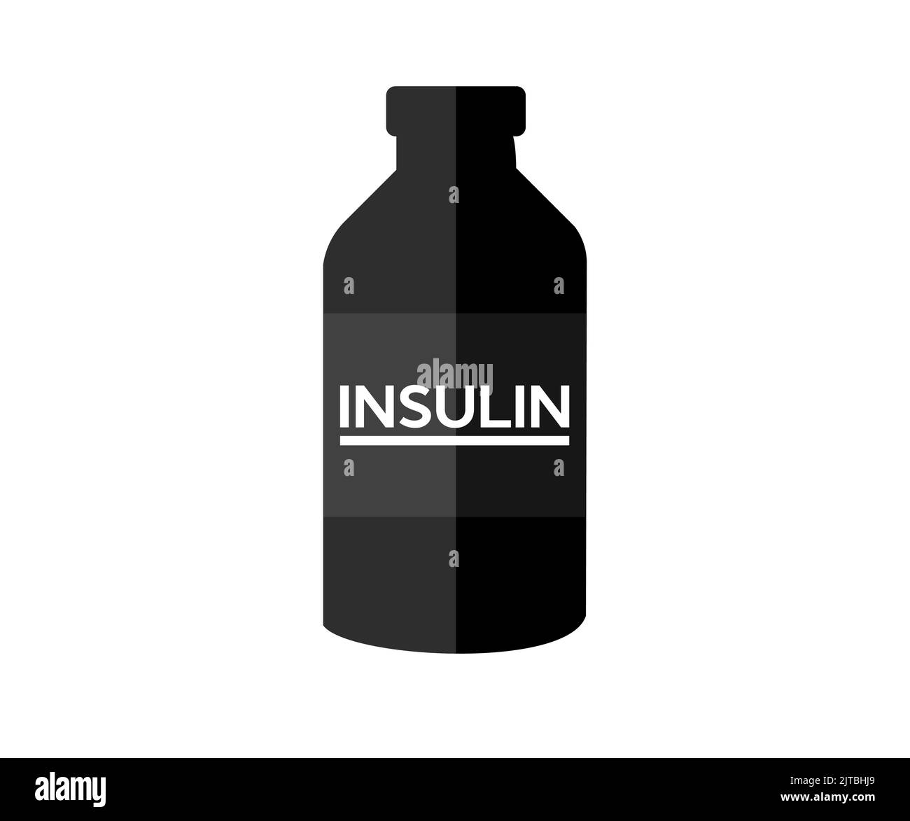 Icône de flacons d'insuline humaine. Aide pour les diabétiques et la conception et l'illustration du vecteur de production d'insuline. Illustration de Vecteur