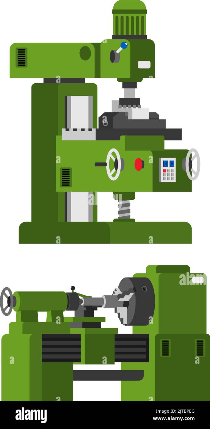 Tour. Fraiseuse. Illustration de Vecteur