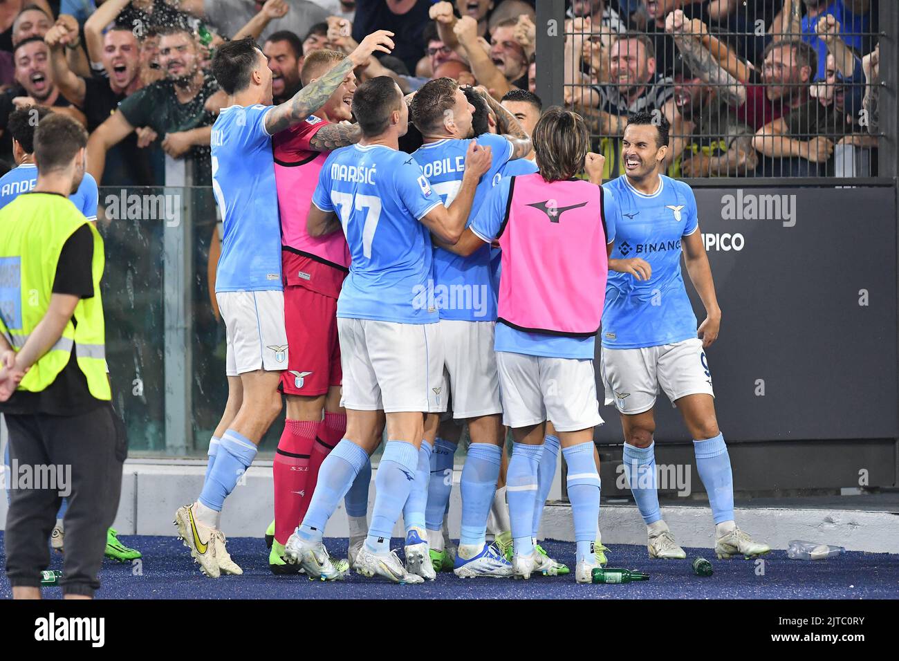 Luis Alberto de SS Lazio célébrant après avoir score le but pendant la série Un match entre SS Lazio contre FC Inter au stade Olimpico à Rome, Italie, 26th août 2022. Fotografo01 Banque D'Images