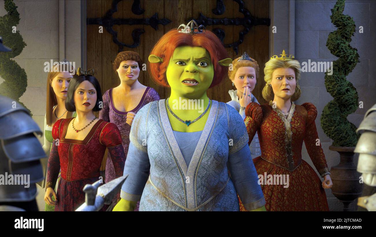 Au Bois dormant, Blanche Neige, DORIS, la princesse Fiona, Cendrillon, LA REINE LILLIAN, Shrek le troisième, 2007 Banque D'Images