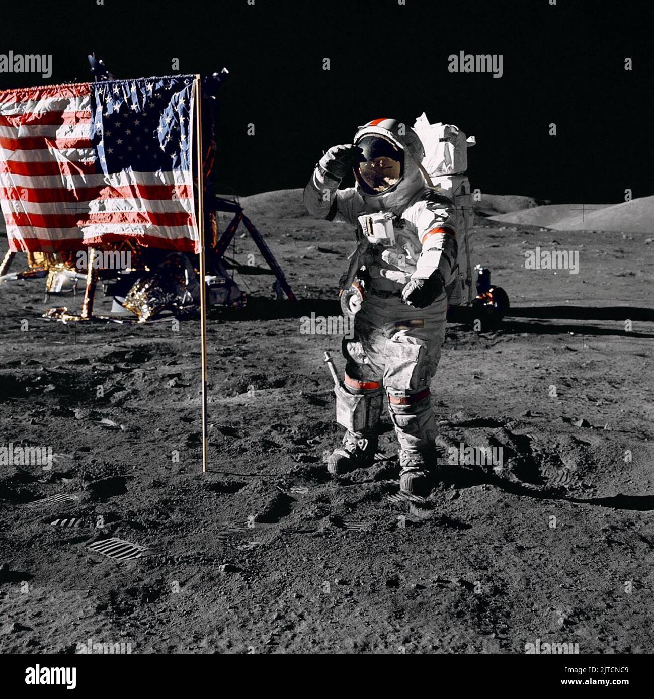 ASTRONAUTE À LA SURFACE DE LA LUNE, À L'OMBRE DE LA LUNE, 2007 Banque D'Images