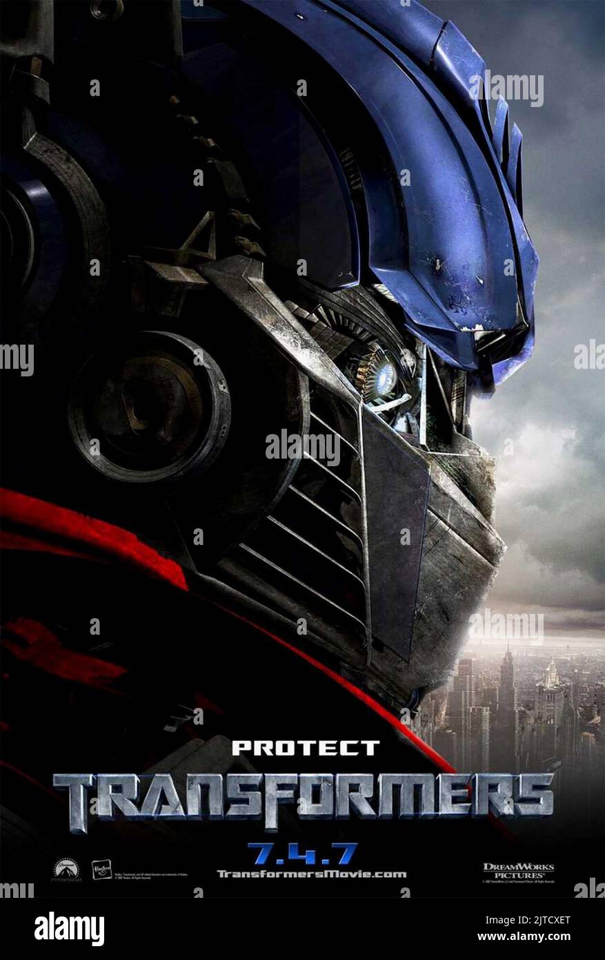 AFFICHE OPTIMUS PRIME, TRANSFORMERS, 2007 Banque D'Images