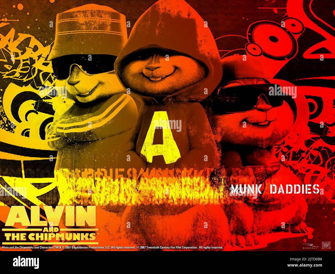 SIMON, ALVIN, AFFICHE THEODORE, ALVIN ET LES TAMIAS, 2007 Banque D'Images