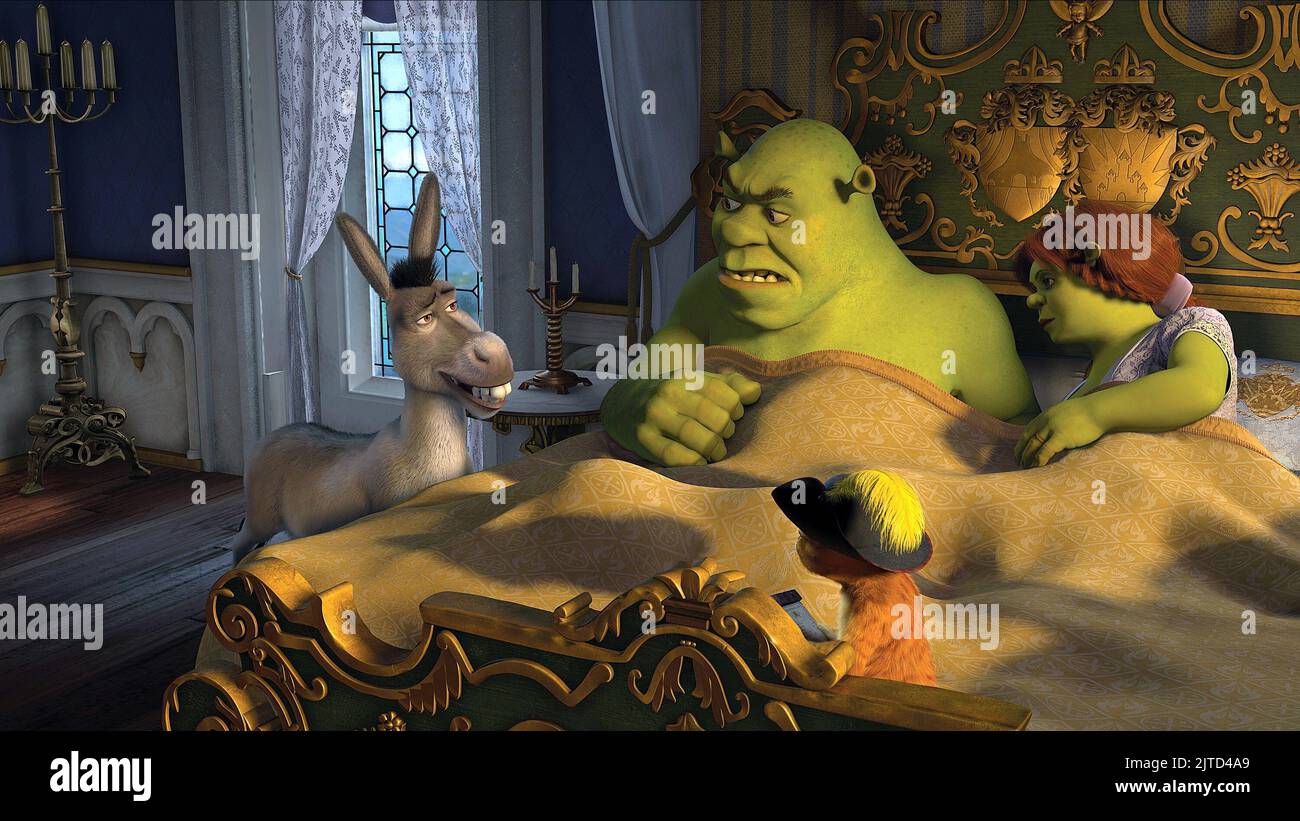 ÂNE,SHREK,BOOTS,FIONA, SHREK LE TROISIÈME, 2007 Banque D'Images
