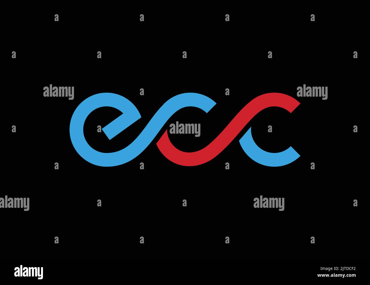 Lettre de monogramme initial ECC e c logo Design modèle vectoriel lettre logo ECC Illustration de Vecteur