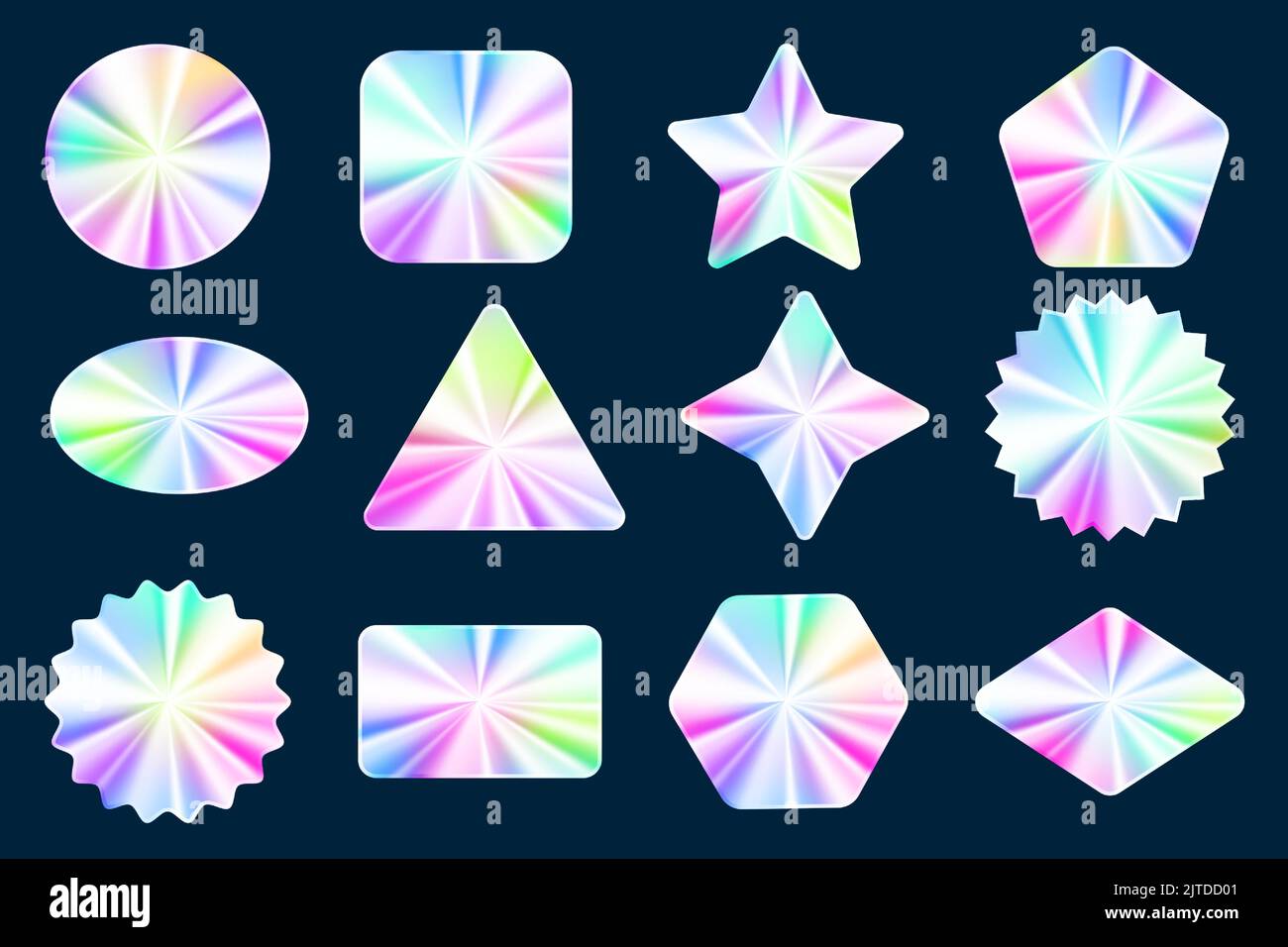 Autocollants Vectoriels Holographiques Y2k De Différentes Formes Cœur