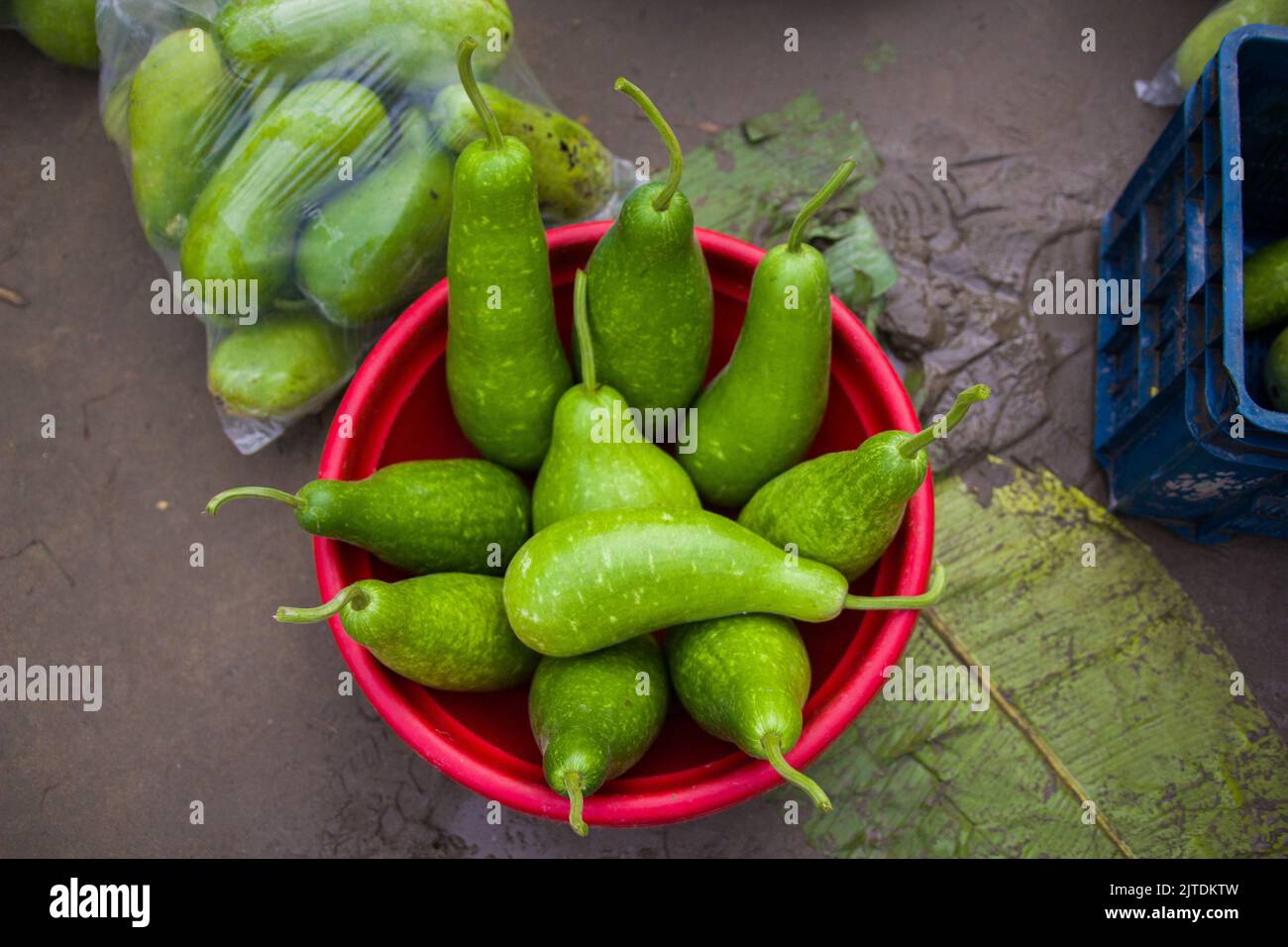 Les légumes sont l'une des principales sources de revenu pour les agriculteurs bangladais. Auparavant, il était uniquement destiné à la consommation des ménages, mais il est désormais devenu des cultures de rente. Banque D'Images