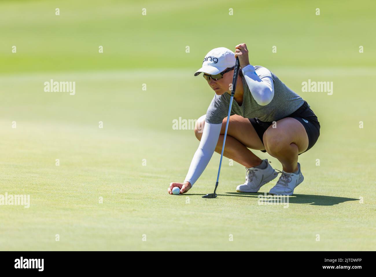 OTTAWA (ONTARIO) - LE 28 AOÛT : Charlotte Thomas d'Angleterre sur le 14th trous lors de la dernière ronde de l'ouverture du CP sur 28 août 2022, au club de chasse et de golf d'Ottawa, ONTARIO, Canada. (Image de crédit : © Richard A. Whittaker/Icon SMI via ZUMA Press) Banque D'Images