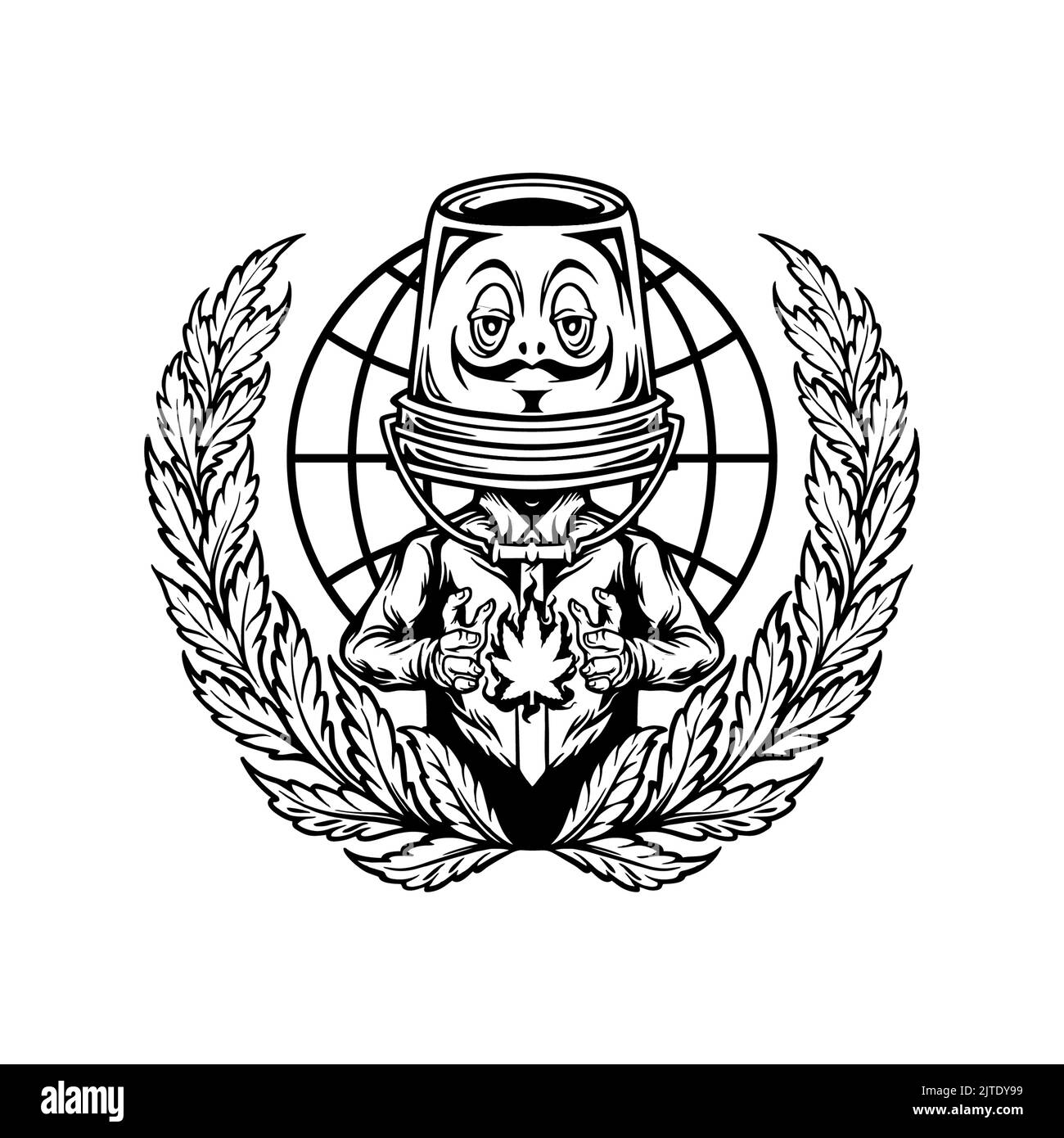Cannabis Mascot logo Weed Design illustrations vectorielles pour votre travail logo, t-shirt de la mascotte, autocollants et étiquettes, poster Banque D'Images