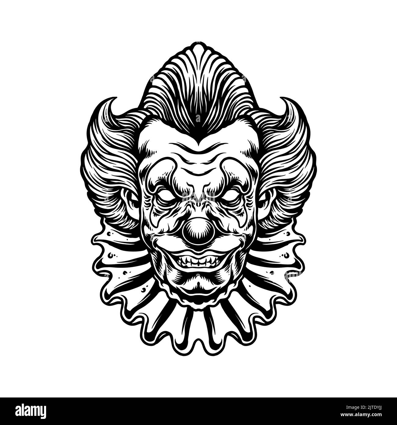 Clown Scream logo Silhouette illustrations vectorielles pour votre travail logo, t-shirt de mascotte, autocollants et étiquettes, affiche, cartes de vœux a Banque D'Images