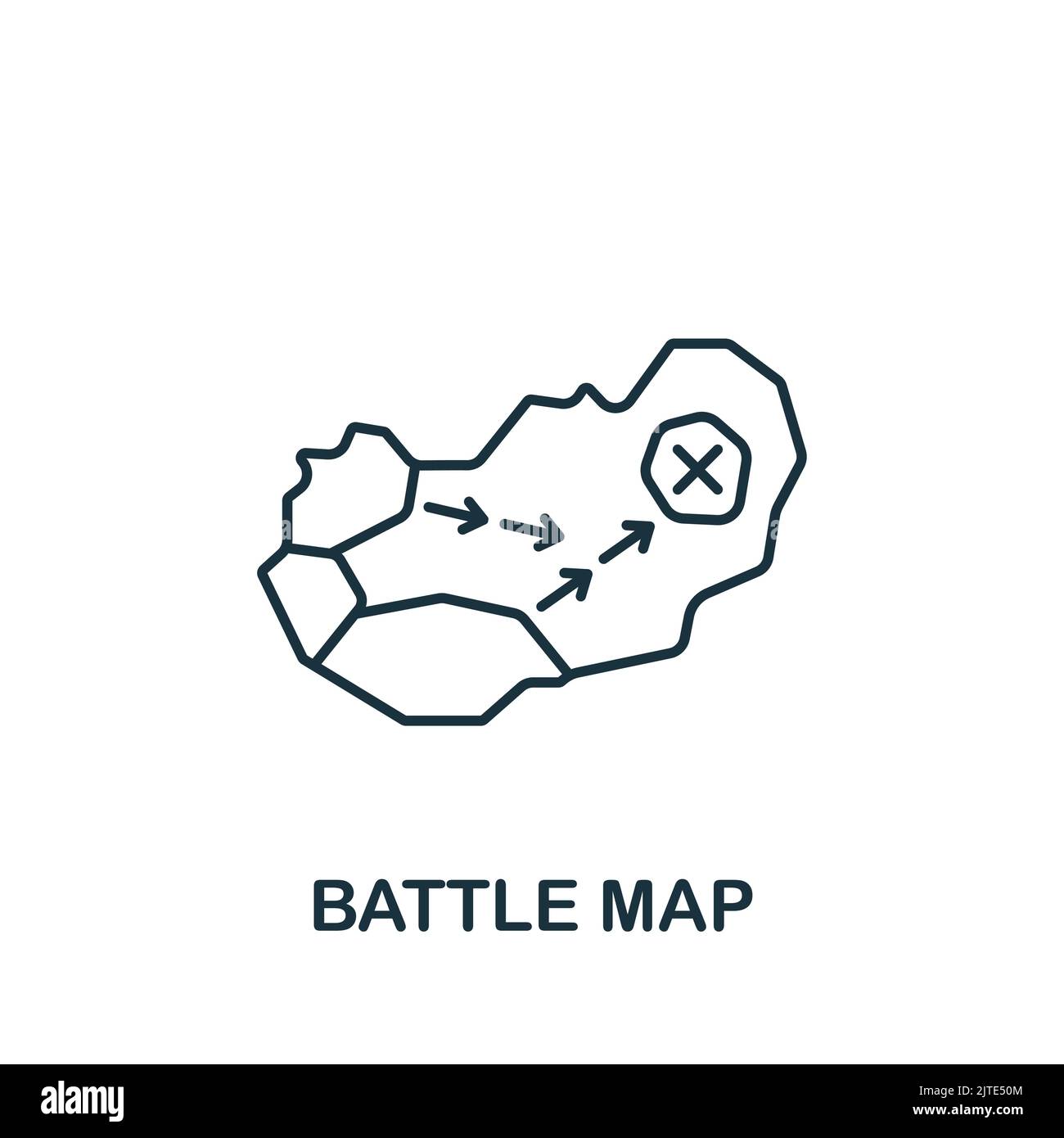 Icône carte de bataille. Line simple Line War Icon pour les modèles, la conception Web et les infographies Illustration de Vecteur