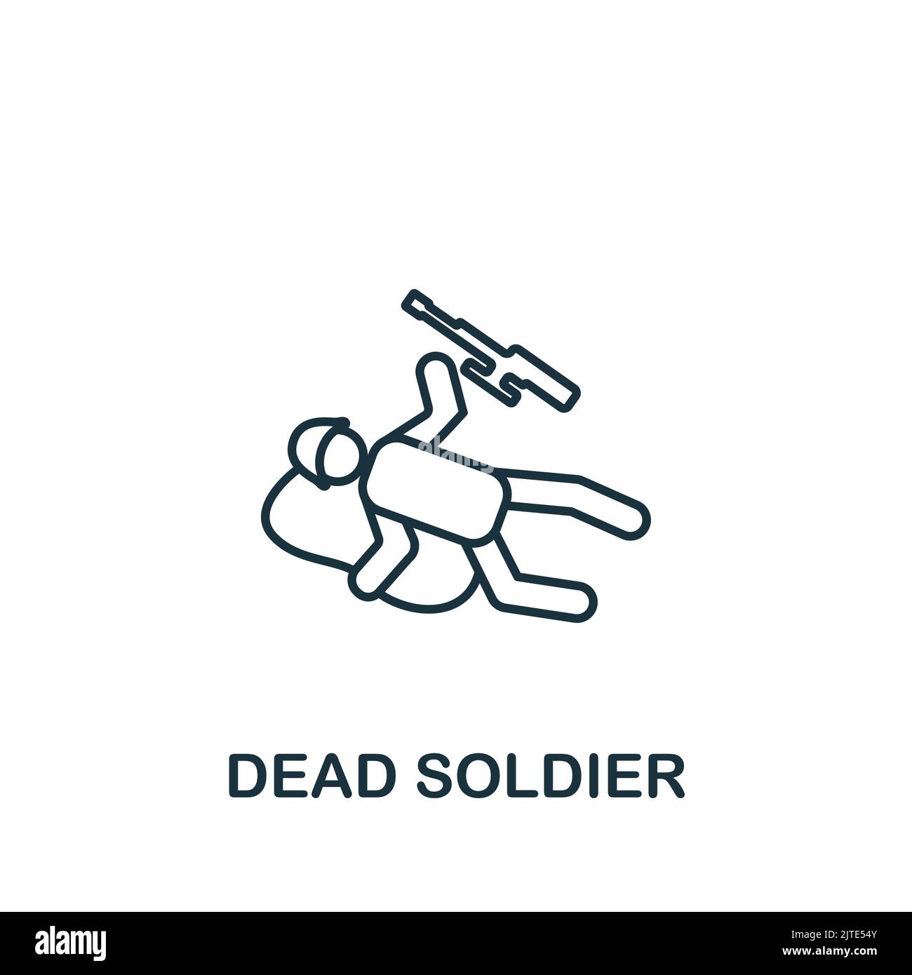 Icône Soldier mort. Line simple Line War Icon pour les modèles, la conception Web et les infographies Illustration de Vecteur