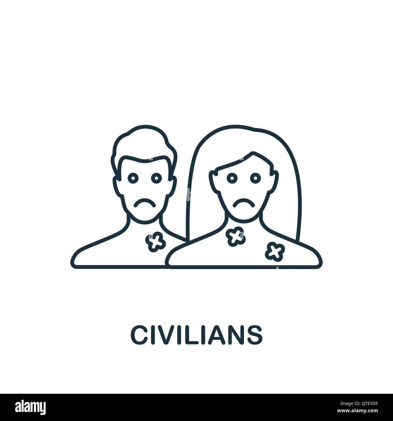 Icône civils. Line simple Line War Icon pour les modèles, la conception Web et les infographies Illustration de Vecteur