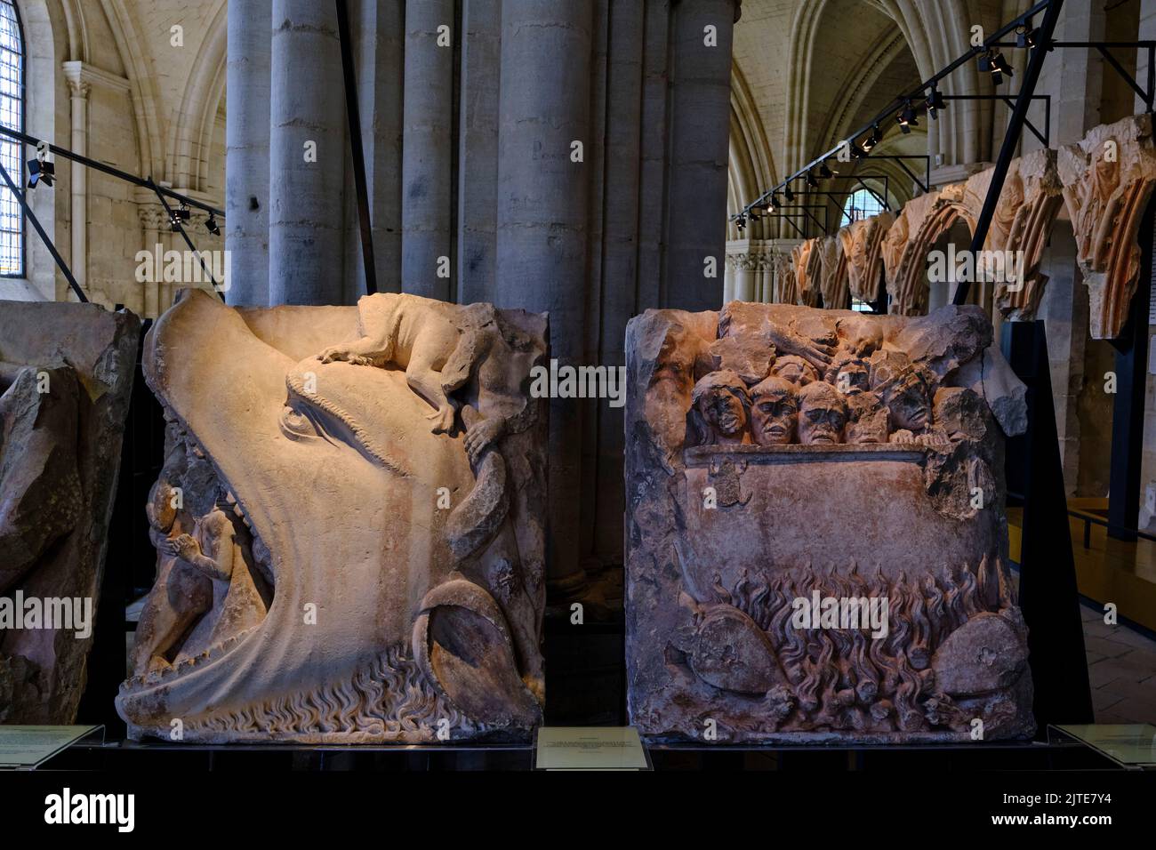 La France, cher (18), Bourges, cathédrale St Etienne, du patrimoine mondial de l'UNESCO, la crypte Banque D'Images