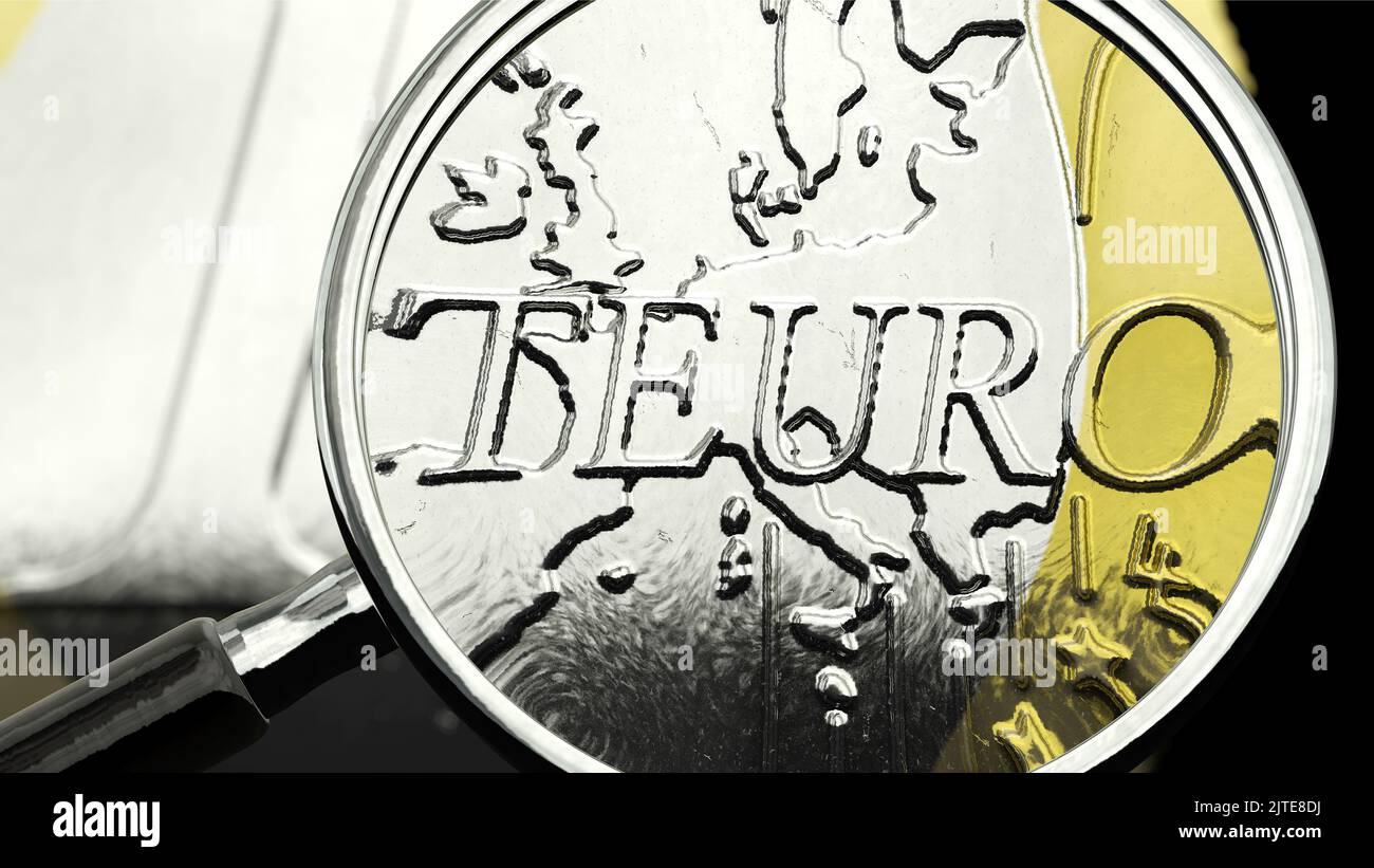 L'euro équivaut à l'euro - augmentation des prix dans la zone euro Banque D'Images