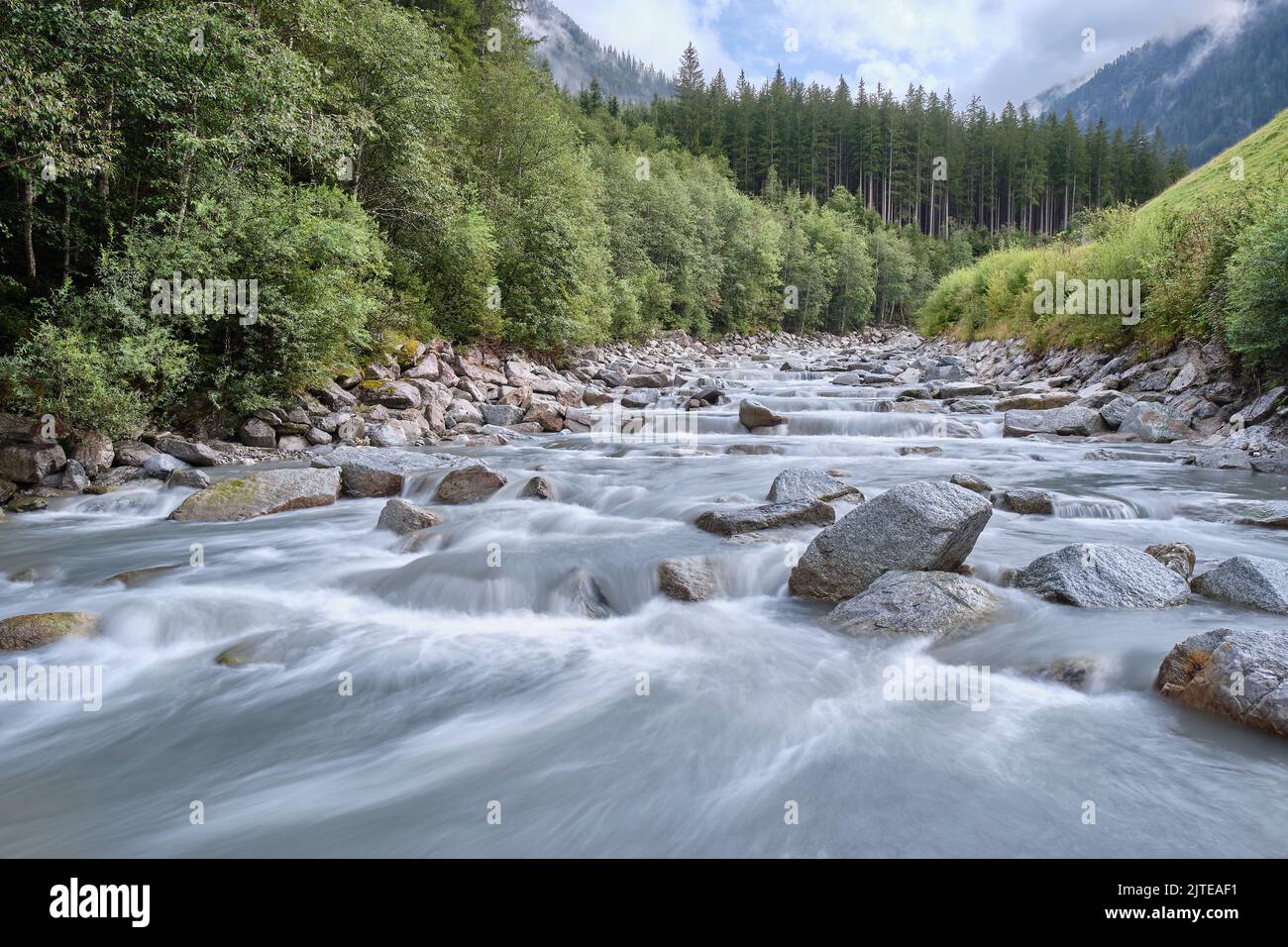 Krimml River, Autriche Banque D'Images