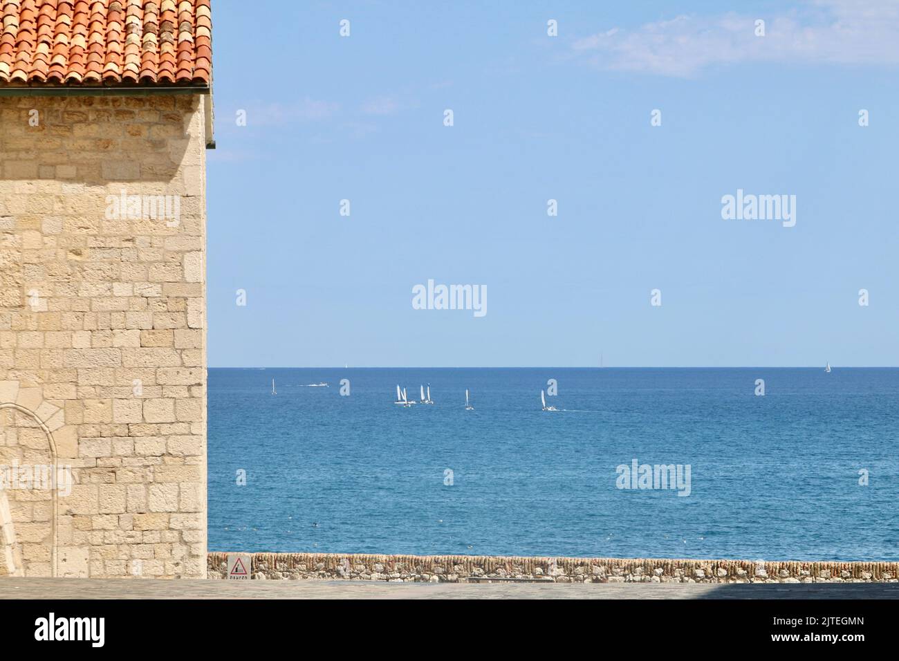 Vue sur la Côte d'azur Antibes Banque D'Images