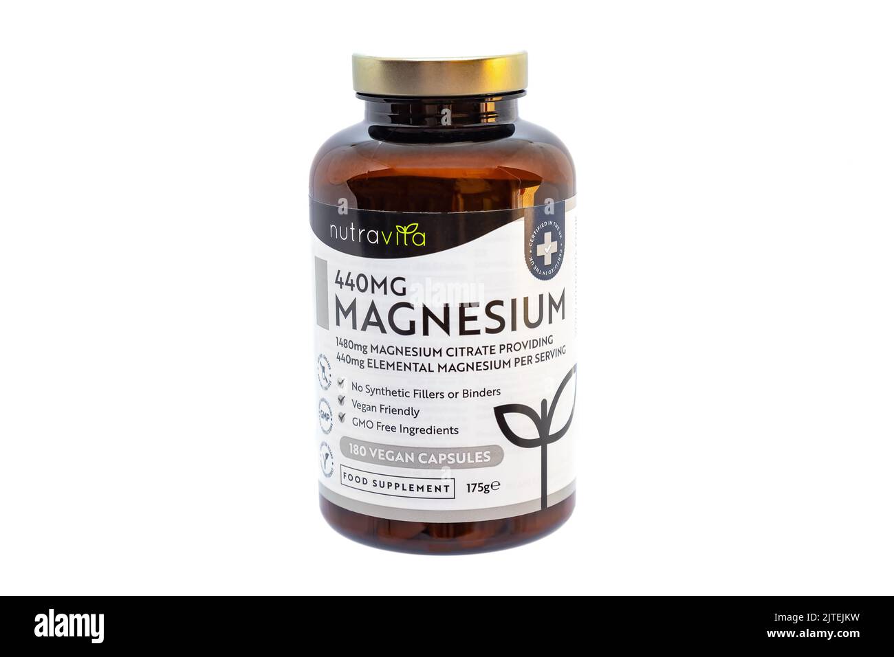 Huelva, Espagne - 30 août 2022: Bouteille de pilules de magnésium, supplément nutritionnel Banque D'Images