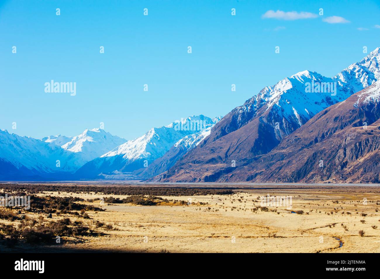 Vue sur le lac Pukaki en Nouvelle-Zélande Banque D'Images