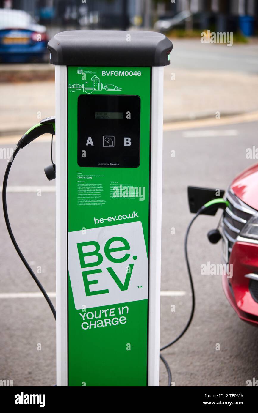 BE.EV parking public Bay Street ev point de charge à Salford GTR Manchester Banque D'Images