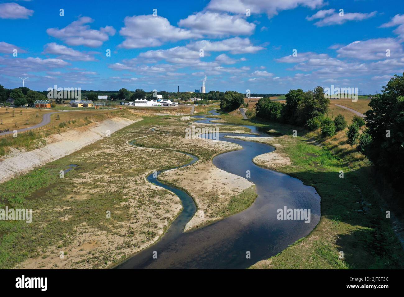 Recklinghausen, Castrop-Rauxel, Rhénanie-du-Nord-Westphalie, Allemagne - projet de construction d'EMSCHERLAND, parc d'expériences aquatiques et naturelles de 37 hectares à t Banque D'Images