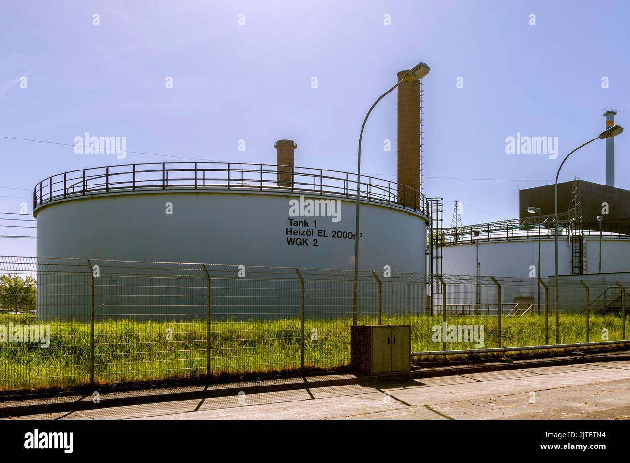 Chauffage du réservoir d'huile à la centrale de la turbine à gaz de Brunsbüttel Banque D'Images