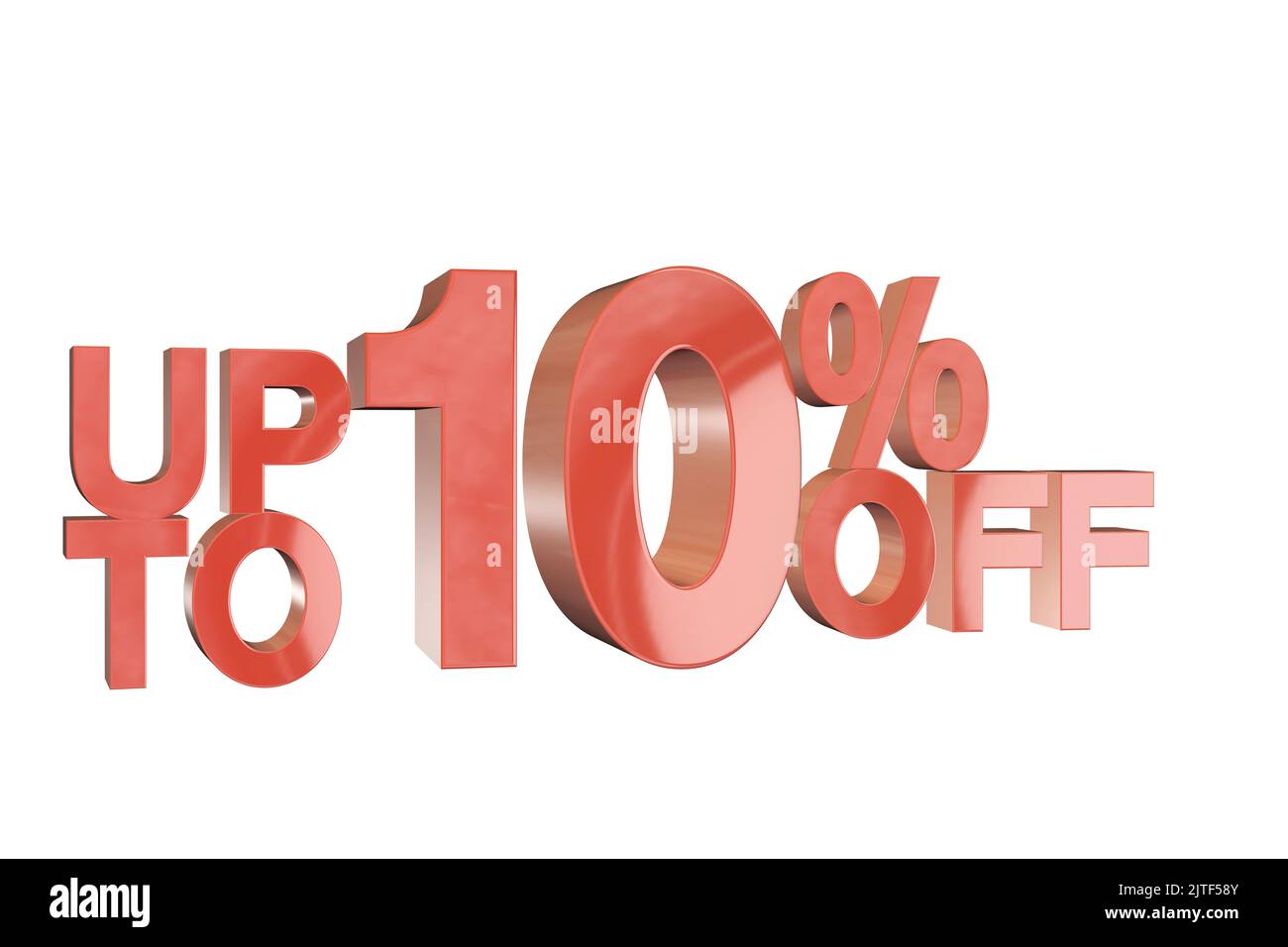 10 % de rabais sur la vente bannière de marketing signe 3D rendu de rabais bannière de marketing signe montrant moins - jusqu'à 10 % de rabais Banque D'Images