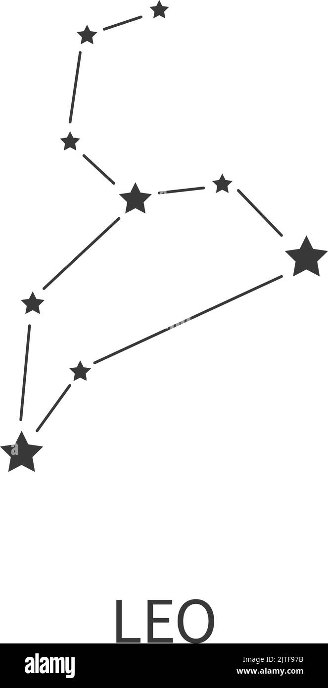 Tatouage Signe Astrologique Lion Constellation Leo constellation lion Banque d'images noir et blanc - Alamy