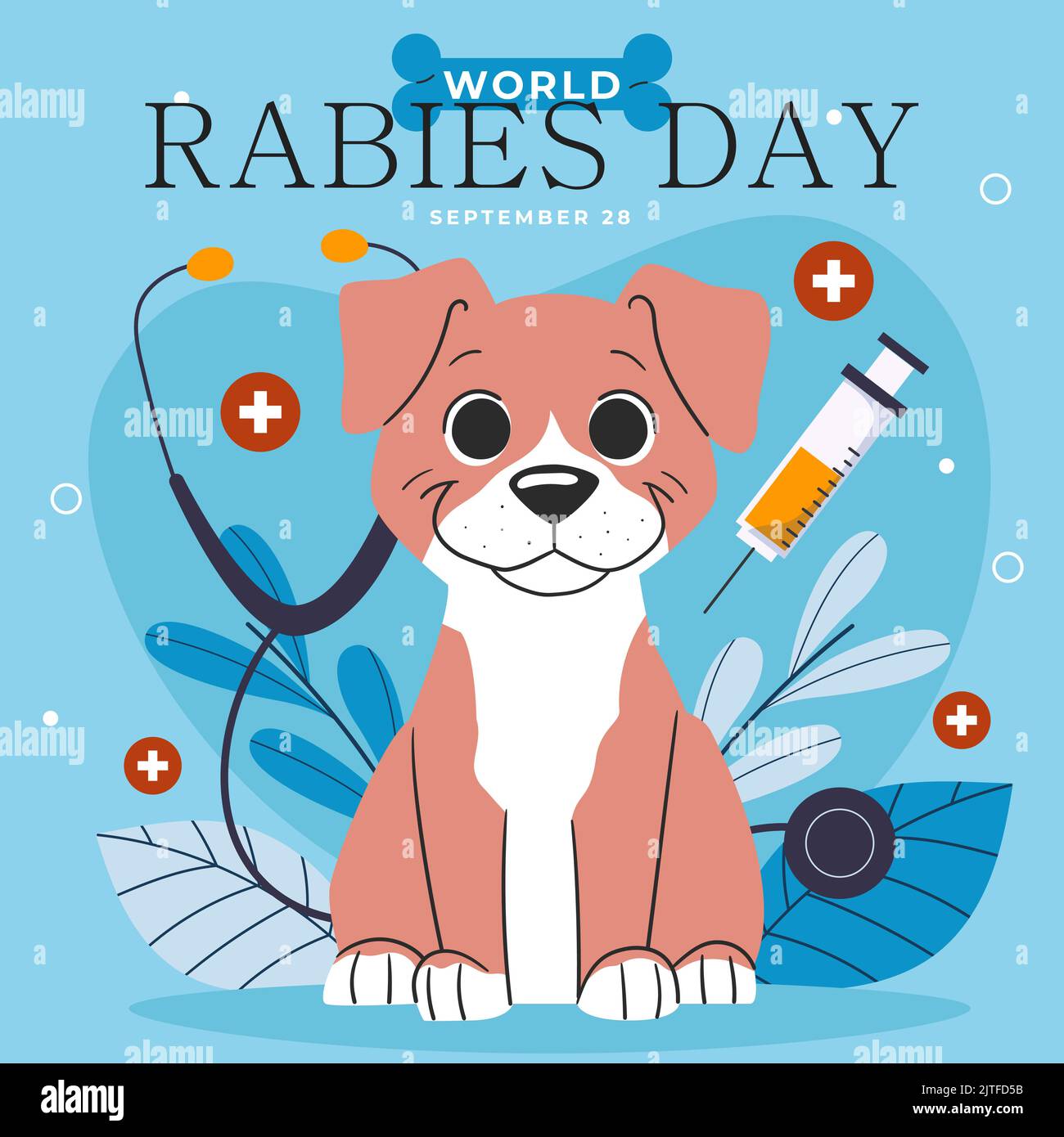 Illustration plate pour la journée mondiale de la rage illustration vectorielle Illustration de Vecteur