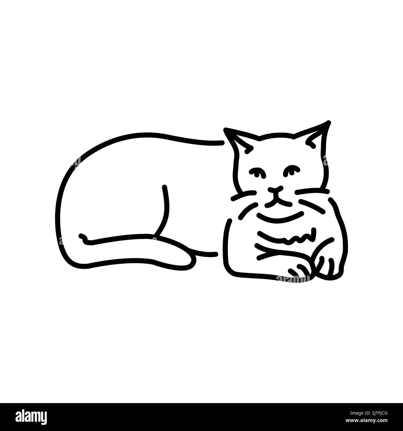 Cat est une icône de couleur de mauvaise sensation. Premier symptôme de la maladie. Pictogramme pour page Web, application mobile, Promo. Illustration de Vecteur